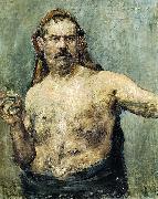 Lovis Corinth Self-portrait with Glass oil on canvas